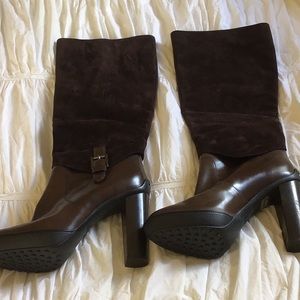 NEW TOD’S SUEDE/LEATHER BOOTS WITH DUST BAG